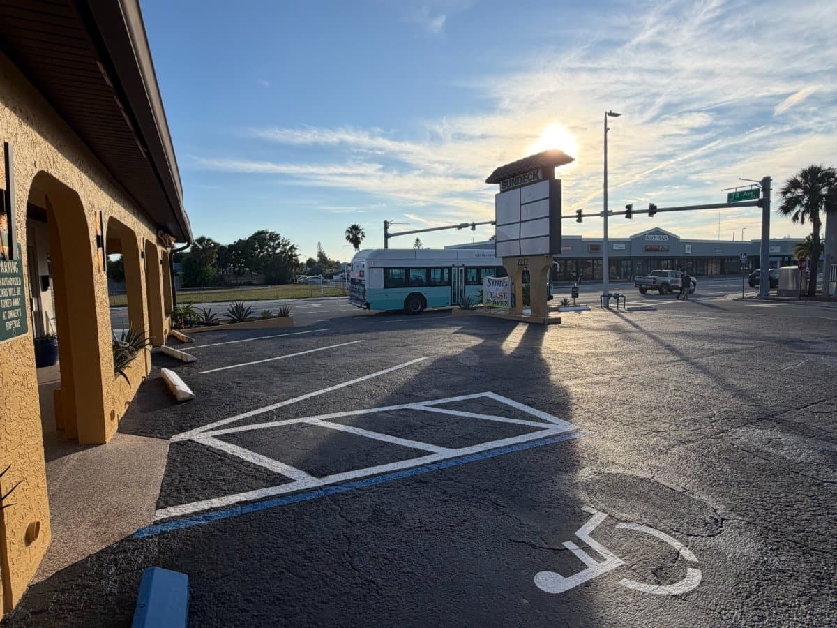 Completed ADA layout at sunset